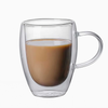 Round Double-walled Glass Water/tea Cup with Handle