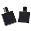50ml glass perfume bottle black flat square