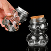 Bear-shaped glass jar packaging, suitable for food and confectionery manufacturers and dessert shops.