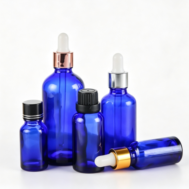UV Protective Blue Essential Oil Dropper Bottle