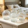 Crackle-finish Spherical Glass Light Bulb Shade for Wedding And Christmas Decorations.