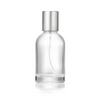 30 50 100ml Clear Round Glass Perfume Spray Bottles, Minimalist Refillable Empty Perfume Bottles With Silver Cap