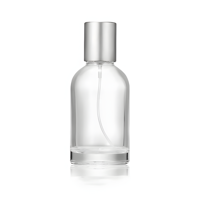 30 50 100ml Clear Round Glass Perfume Spray Bottles, Minimalist Refillable Empty Perfume Bottles With Silver Cap