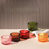 Scented Candle Glass, Striped in Color