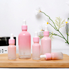 Gradient Pink Glass Essential Oil Bottle Packaging