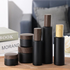 Black Frosted Emulsion Glass Bottle Cosmetic Packaging