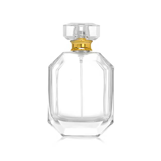 30 50 100ml Octagonal Crystal Glass Perfume Spray Bottles, Luxury Snap-On Refillable Empty Perfume Bottles With Crystal Cap