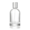 30 50 100ml Clear Round Glass Perfume Spray Bottles, Minimalist Refillable Empty Perfume Bottles With Silver Cap