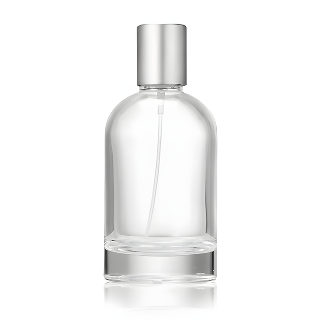 30 50 100ml Clear Round Glass Perfume Spray Bottles, Minimalist Refillable Empty Perfume Bottles With Silver Cap