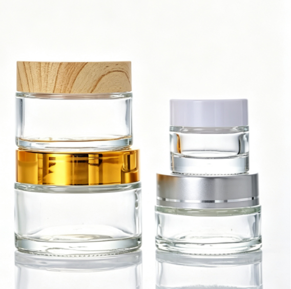 Premium Glass 30ml Skincare Cream Jar, UV Protective