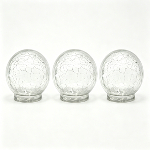 Crackle-finish Spherical Glass Light Bulb Shade for Wedding And Christmas Decorations.