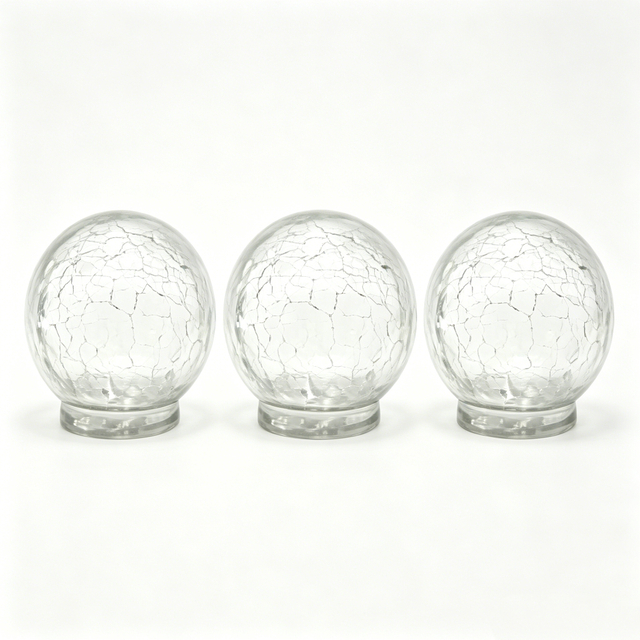 Crackle-finish Spherical Glass Light Bulb Shade for Wedding And Christmas Decorations.