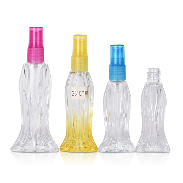 10 15 18 20ml Mermaid Tail Shaped Glass Perfume Spray Bottles With Refillable Gradient Color Empty Mist Sprayer