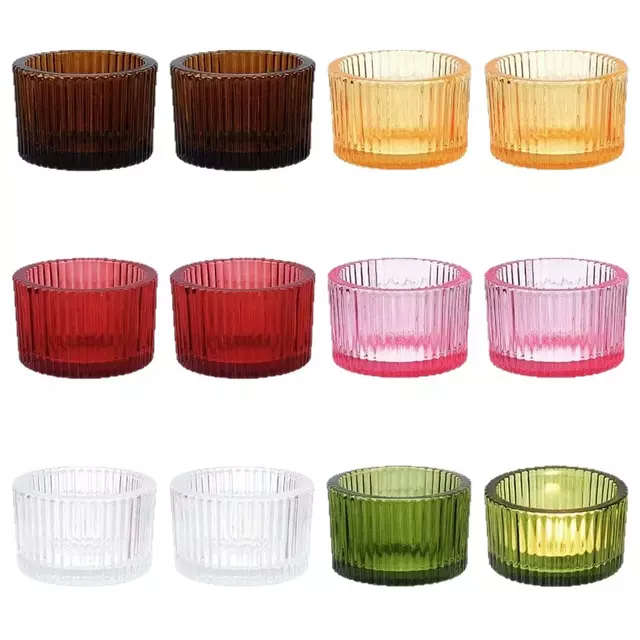 Scented Candle Glass, Striped in Color