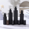 Black Frosted Emulsion Glass Bottle Cosmetic Packaging