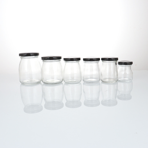 Glass Threaded Pudding Jars, Dessert Yogurt Cups