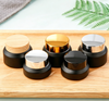 Premium Black Glass Skincare Cream Container