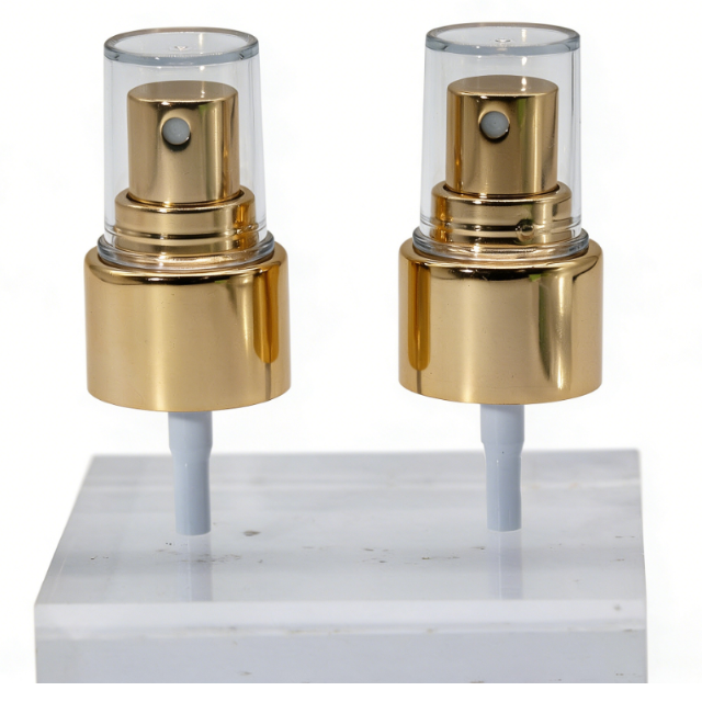 Luxury Gold Aluminum Cover Cosmetic Mist Sprayer with Cover Cap
