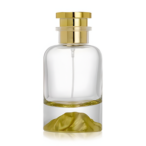 30 50 100ml Golden Mountain Base Perfume Glass Bottles, Luxury Glass Empty Snap-On Spray Bottles With Gold Cap