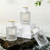 30 50 100ml Ribbed Cylinder Perfume Bottles, Flat Shoulder Clear Glass Empty Spray Bottles With Gold Cap
