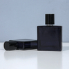 50ml glass perfume bottle black flat square