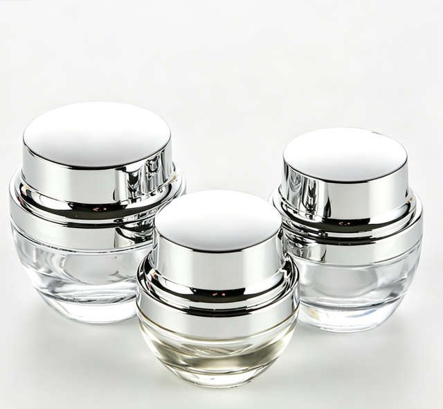 Round Transparent Glass Cream Jar