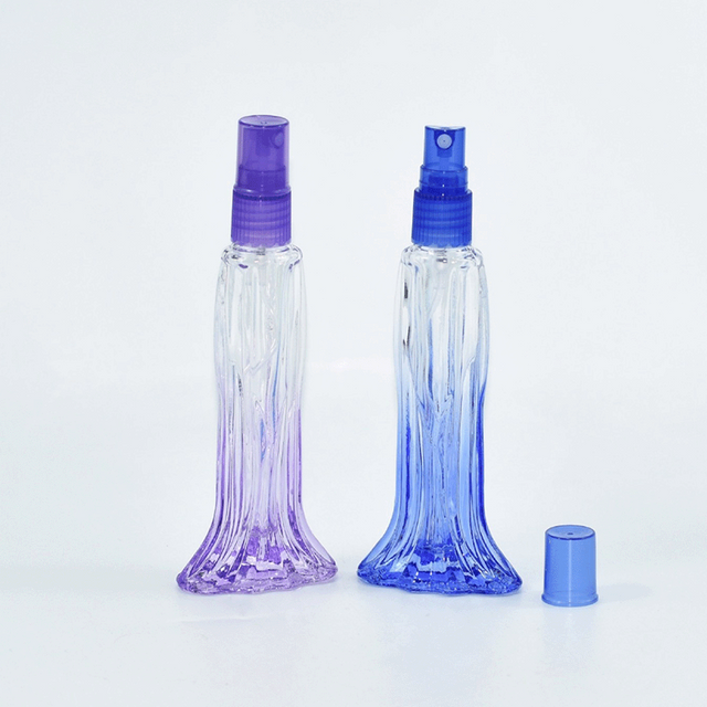 10 15 18 20ml Mermaid Tail Shaped Glass Perfume Spray Bottles With Refillable Gradient Color Empty Mist Sprayer