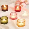 Scented Candle Glass, Striped in Color