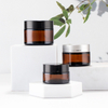 Amber-colored Face Cream Jar Glass Packaging