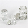 Bear-shaped glass jar packaging, suitable for food and confectionery manufacturers and dessert shops.