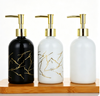 400ml Round Marble Pattern Glass Hand Wash Bottle