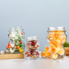 Bear-shaped glass jar packaging, suitable for food and confectionery manufacturers and dessert shops.