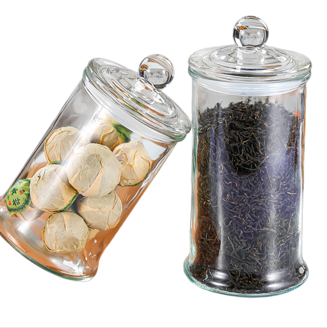Glass Tea Storage Jar (Transparent Food Storage)
