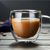 Round Double-walled Glass Water/tea Cup with Handle