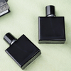 50ml glass perfume bottle black flat square