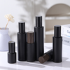 Black Frosted Emulsion Glass Bottle Cosmetic Packaging