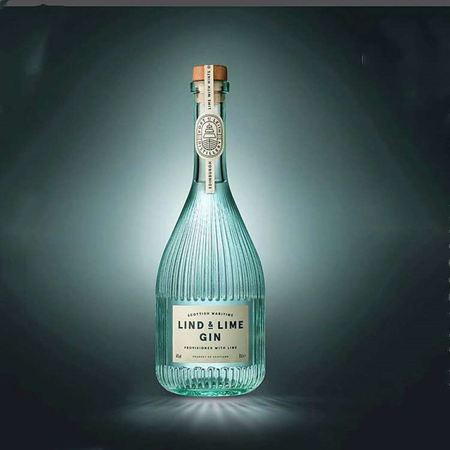 Premium Striped Glass Wine Bottle with Extended Neck
