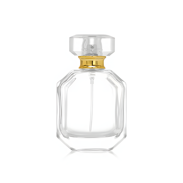 30 50 100ml Octagonal Crystal Glass Perfume Spray Bottles, Luxury Snap-On Refillable Empty Perfume Bottles With Crystal Cap