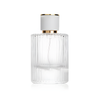 30 50 100ml Ribbed Cylinder Perfume Bottles, Flat Shoulder Clear Glass Empty Spray Bottles With Gold Cap