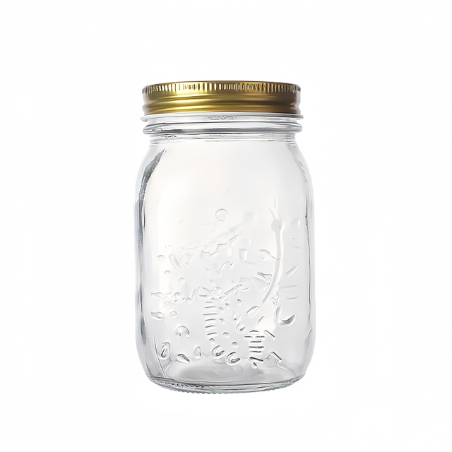 Embossed Glass Mason Jar Packaging