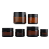 Amber-colored Face Cream Jar Glass Packaging