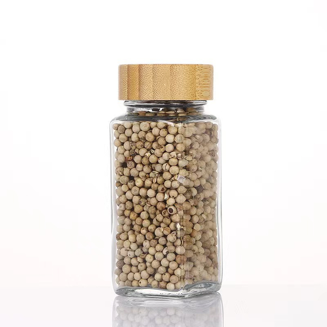 Transparent Glass Square Spice Jar, Pepper Jar