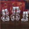 Bear-shaped glass jar packaging, suitable for food and confectionery manufacturers and dessert shops.