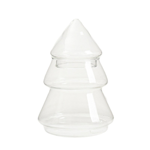 Festive Fir Tree Glass Jar, Holiday Decor Organizer
