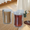 Half Moon Curved Double Wall Glass Cup without Handle