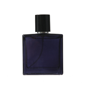 50ml glass perfume bottle black flat square