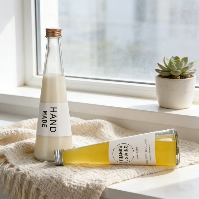 Conical Glass Beverage Bottle Packaging